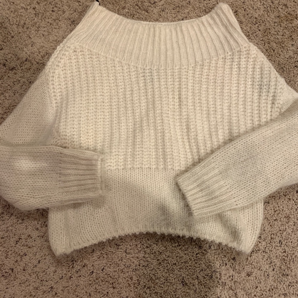 White off the shoulder sweater